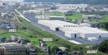 北陸新幹線敦賀車両基地（鉄骨建方工事）2020年12月～2021年6月